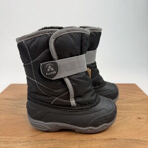 New Little Kids Kamik Snowbug 5 Black Lined Comfort Warm Snow Boot Size 8 C NIB